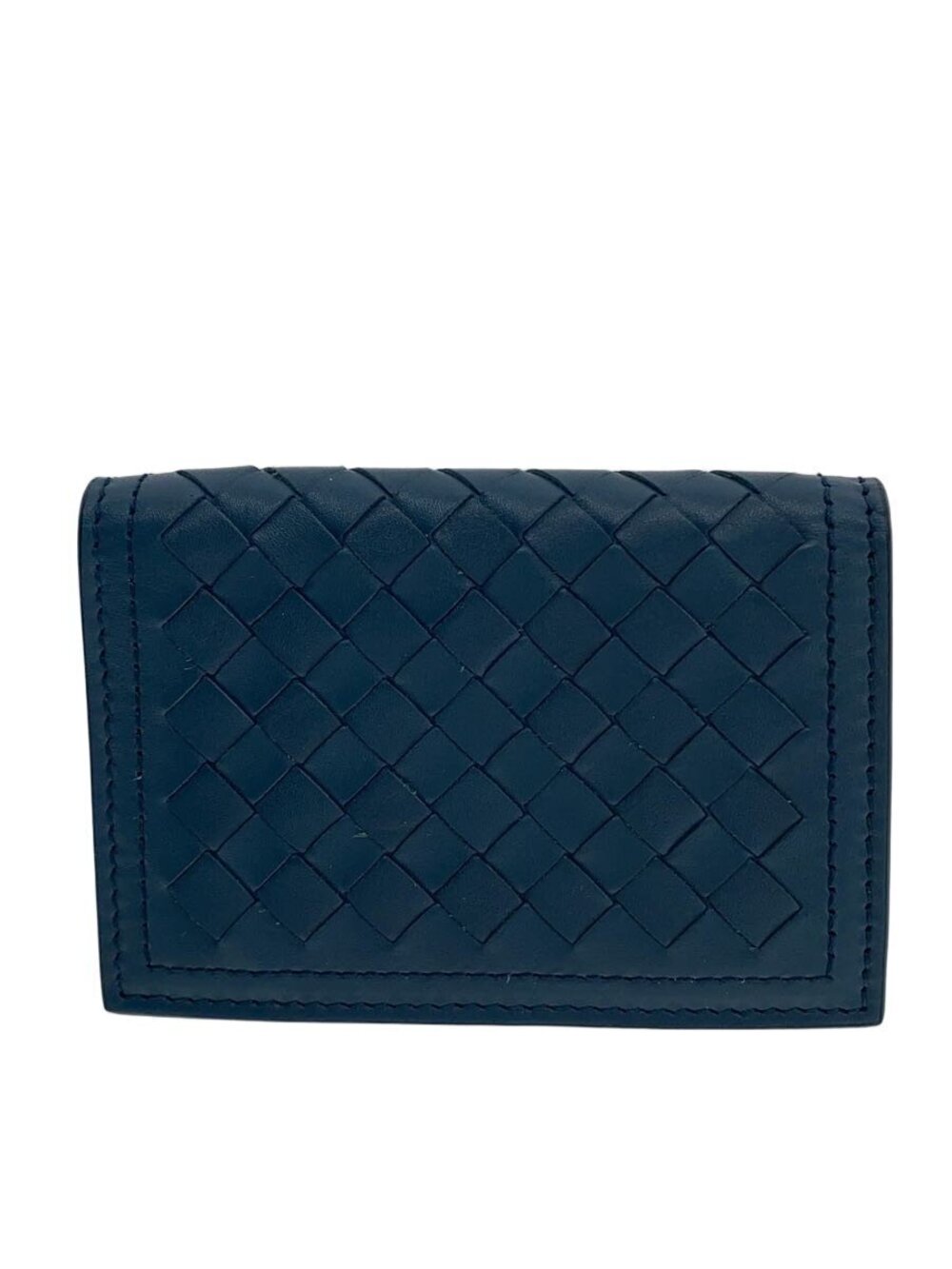 BOTTEGA VENETA Card Case Wallet Leather Blue